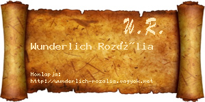 Wunderlich Rozália névjegykártya
