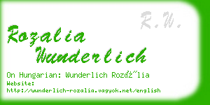 rozalia wunderlich business card